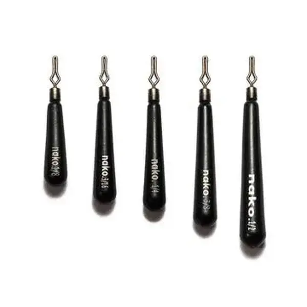 Nako Tungsten Skinny Drop Shot Weights -1/4oz Black 5pk