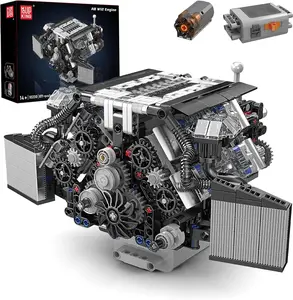 Mould King 10230 W12 Engine Model Kit - Build Your Own Petrol Car Engine Toy for Adults & Collectors - Engineering Building Set with Easy Instructions & Independent Packaging - Battery-Powered Science & Industry Learning Tool