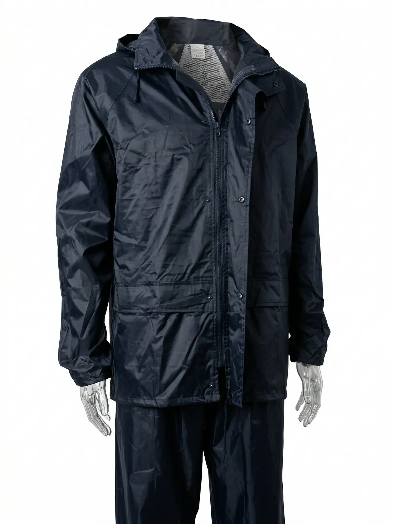 Waterproof PVC Rain Gear Set with Zipper, Hooded Jacket and Pants, Durable Non-Elastic Fabric, Detachable Design, Ideal for Outdoor Activities, Rainy Days, Waterproof Clothes, Waterproof Rain Suit
