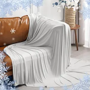 PHF Reversible Cooling Blanket King Size, Soft Arc-Chill Q-Max>0.5 Thin Summer Throw for Hot Sleepers,Breathable Lightweight Single Layer for Home Office Travel Car, Grey