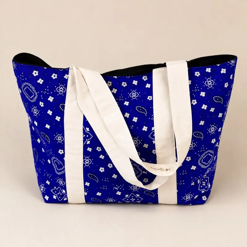 Blue Flower -Paisley Tote Bag