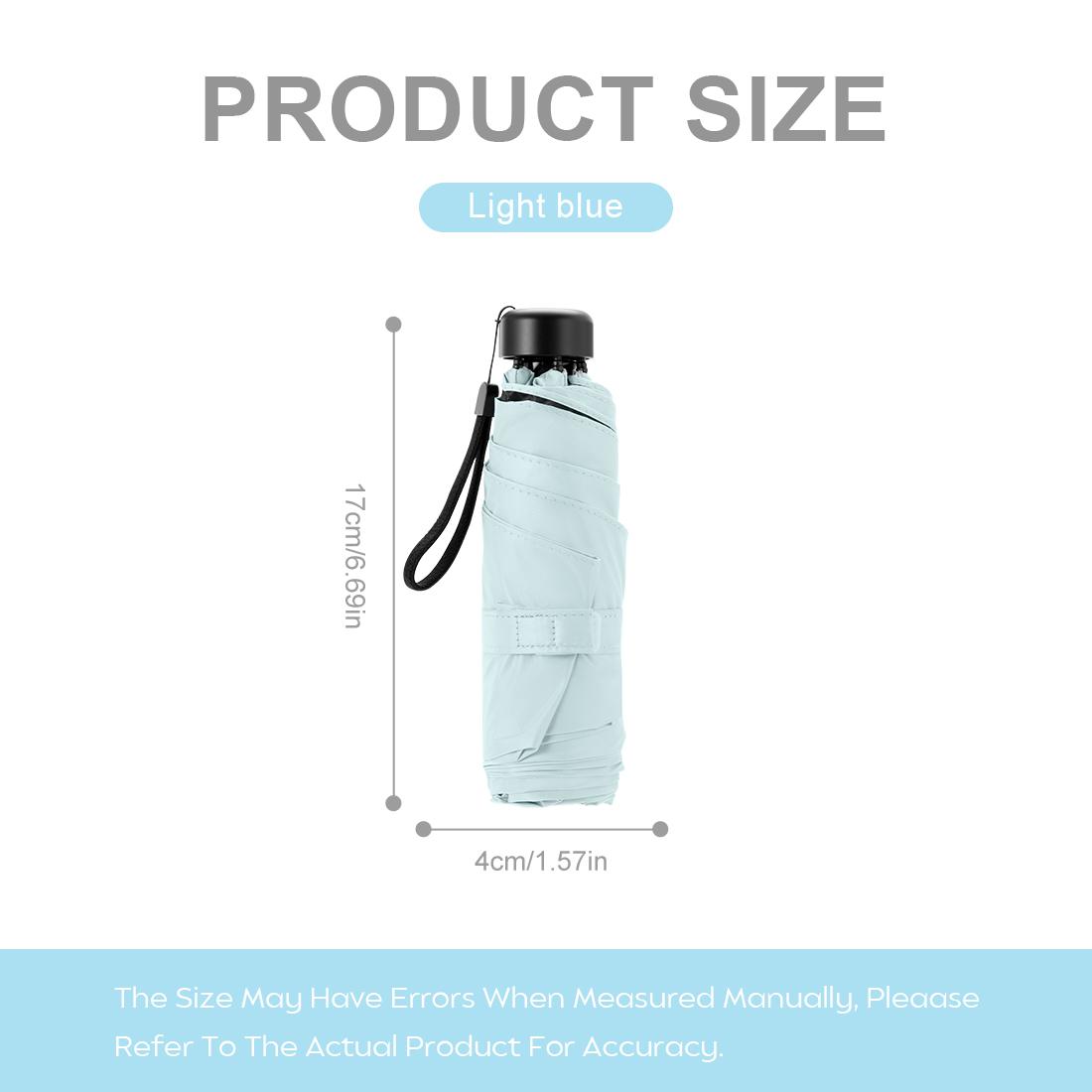 MINISO Pocket Series 5-Fold Ultra-Slim UV Protection Umbrella, Compact Lightweight Travel Umbrella, Ideal for Father's Day Gifts, Back To School