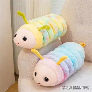 30cm/11.81inch Tie-Dye Caterpillar Plush Toy, Soft and Cute Reptile Doll, Soft and Fluffy Stuffed Animal, Yellow/Purple, Girlish Stress-Relieving Doll, Creative Birthday Gift, Home Decor, Graduation Gift, Mother's Day Gift, Halloween Gift, Christmas Gift