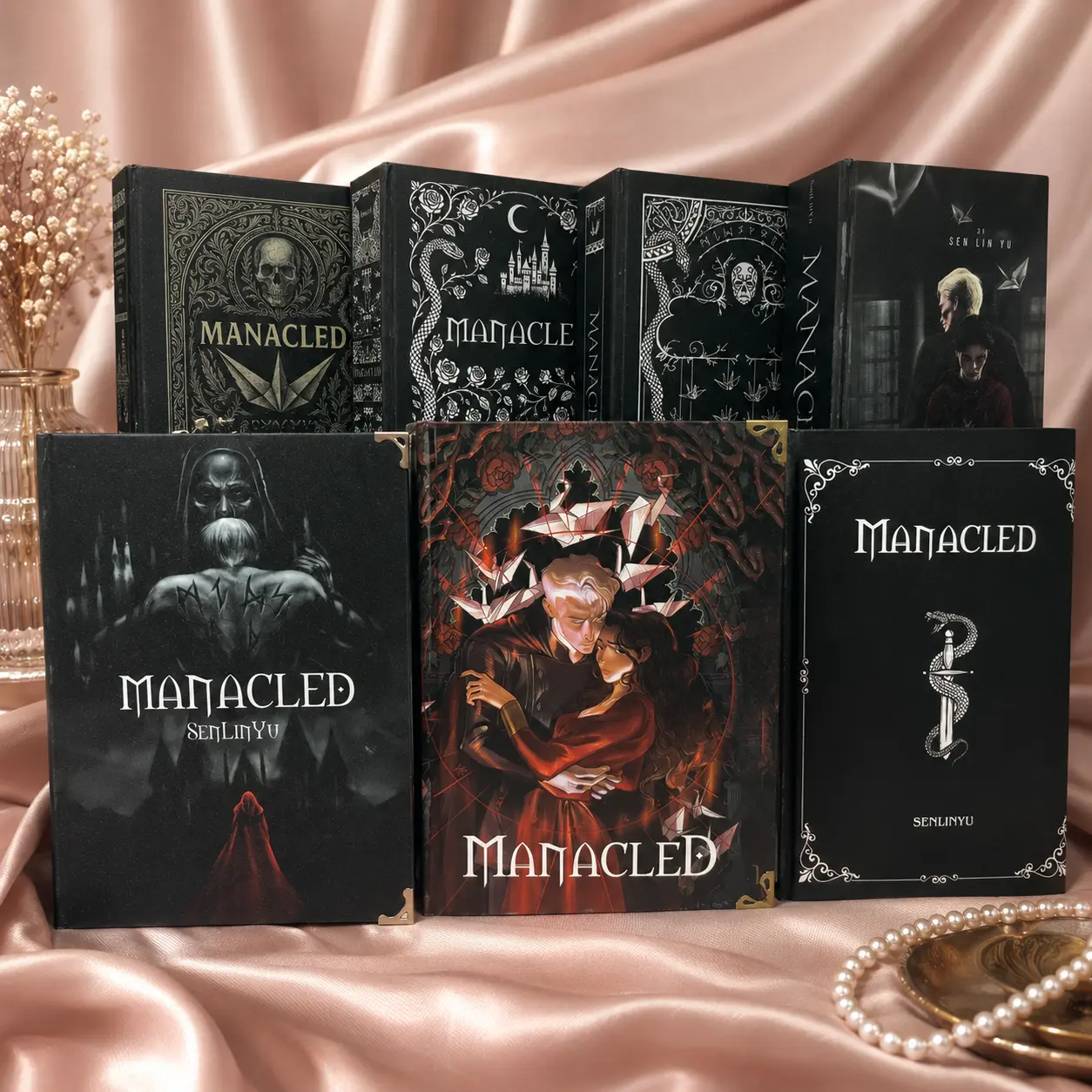Manacled 3-in-1 Hardcover Book Collection by SenLinYu, Dark Fantasy Romance Edition with 7 Cover Options, Gothic Decorative Book Gift for Readers