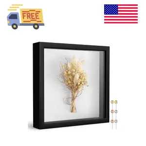 8x8 Shadow Box Frame with Soft Linen Back Black