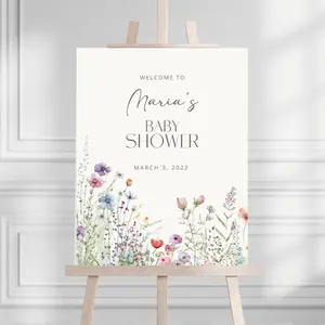 Wildflower Baby Shower Welcome Sign Template, Floral Boho Welcome Sign, Baby In Bloom Baby Shower Signage, Baby In Bloom Welcome Sign
