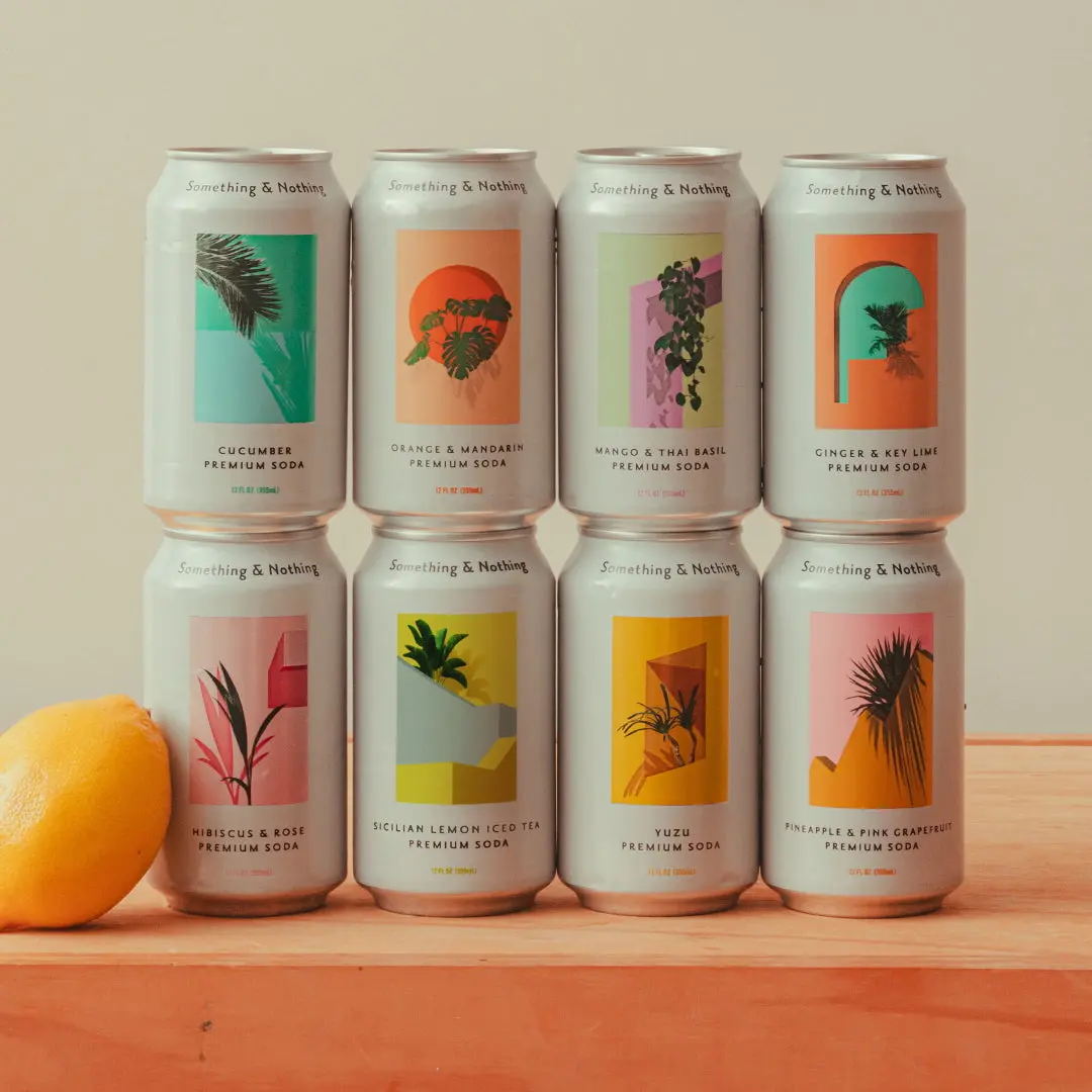 Something & Nothing 8 Can Taster Pack — Complete Sparkling Soda Variety, No Added Sugar, 3 Great Taste Award Flavors, Vegan, B Corp, 8 x 12 fl oz