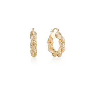 Ettika Modern Day Twist Hoops - Elegant Twisted Design in Gold Finish