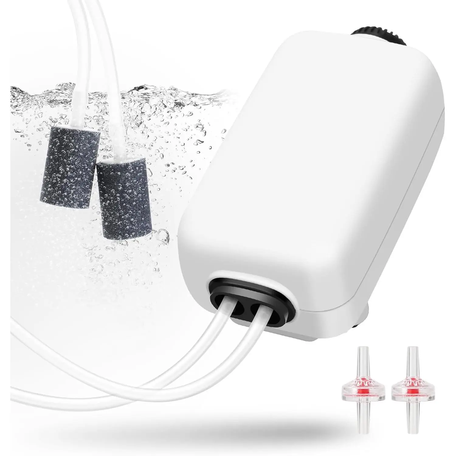 Aquarium Air Pump for 20-210 Gallon Tank, Fish Air Bubbler, Hydroponic Oxygen Aerator with Stones, Airline Tubing, Check Valves