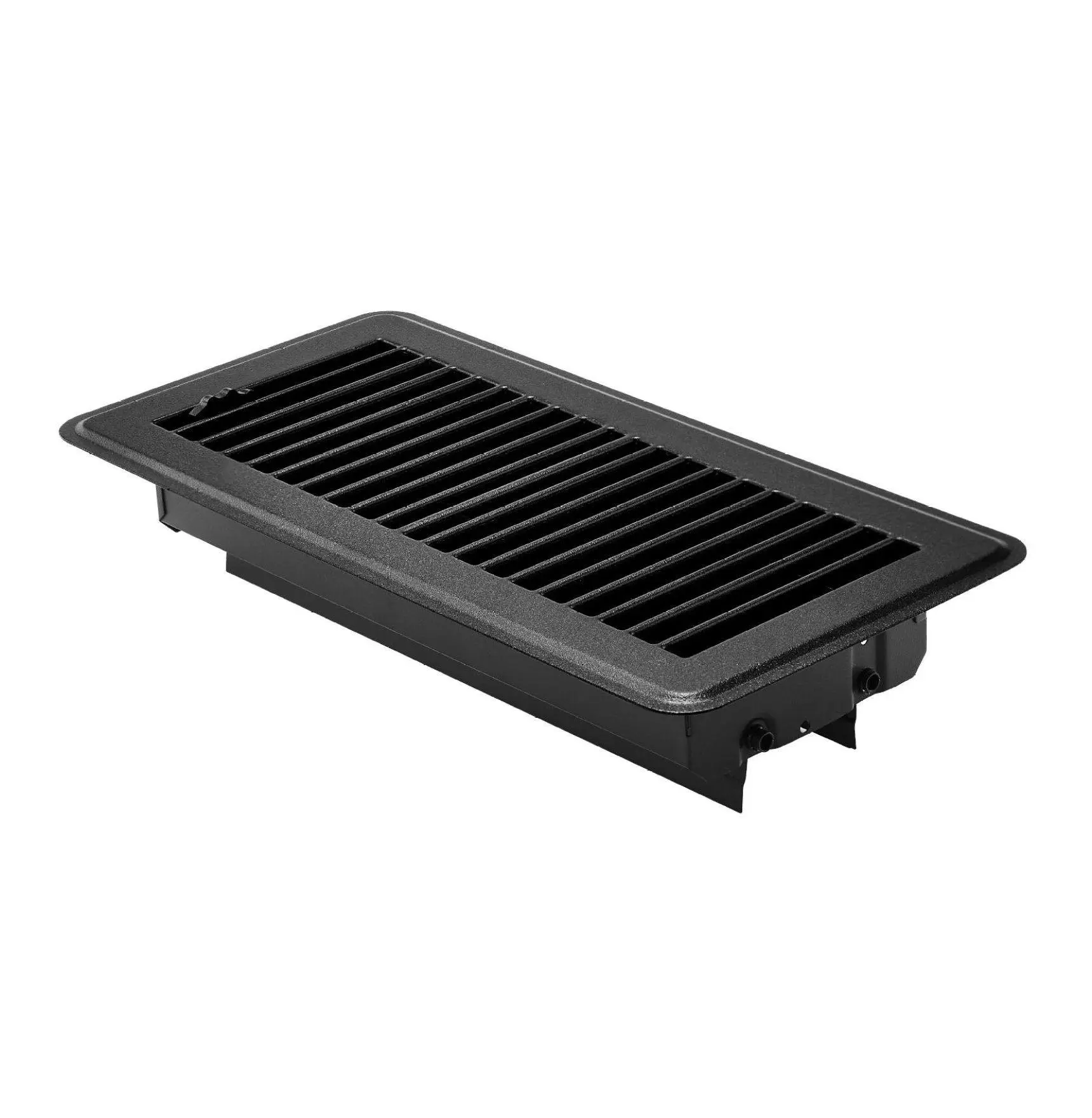 Floor Registers 4x10 Inch, 12-Pack HVAC Vent Grilles - Heavy Duty Iron Air Vents, Adjustable Deflector, Rust-Proof, Black - Home & Office 12/Black/10 inch