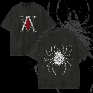 Hunter x Hunter Phantom Troupe Hunter x Hunter – United by Blood, Bound by Fate Anime Manga Acid Washed Heavyweight Cotton T-shirt, graphic tee, anime merch fan, outfits menValentine's Day