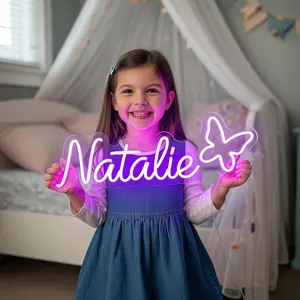 Custom Neon Signs, Custom LED Neon Sign Customizable for Wedding Nail Salon Beauty Bar Business Light Up Sign, Personalized Neon Name Light Suitable for Events Birthday Gifts Decorations
