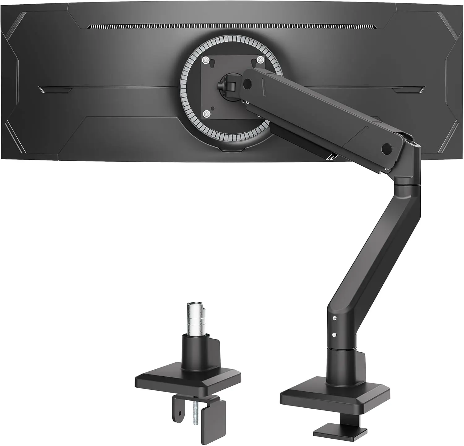ARES WING  Single/Dual Monitor Mount with USB A/C, Ultrawide Monitor Arm for 17 to 49 inch Heavy Duty Screen, Holds 44 lbs, Adjustable Gas Spring Arm Desk Mount with Clamp and Grommet Base,back to school shopping tiktokshopbacktoschool