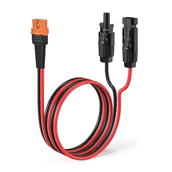 WFPOWER 10AWG Solar Panel Connector to XT60i Extension Cable, 2FT Pure Copper Charging Adapter for Portable Power Stations and Solar Generators