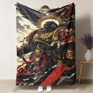 Warhammer 40K Dark Angels Space Marine Throw Blanket - Dark Imperium Art Soft Fleece Couch & Bed Decor for Gaming Room & Sci-Fi Enthusiasts,Perfect Gifts for Fans