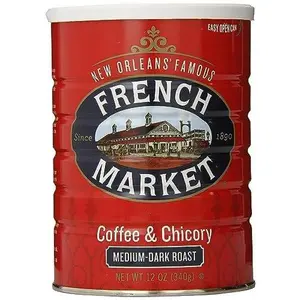 French Market Coffee & Chicory Medium-Dark Roast Ground Coffee, 12oz Can (Pack of 1)