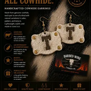 cowhide ear rings