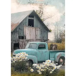 DIY 5D  Painting Kits for Adults, Old  and Barn  Art Painting Full Drill  Rhinestone Embroidery Craft Kits for  Wall Decor Gifts, 12x16inch