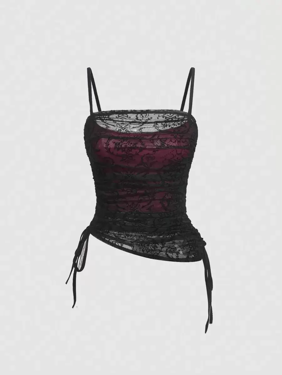Women's Side Drawstring Lace Cami Top