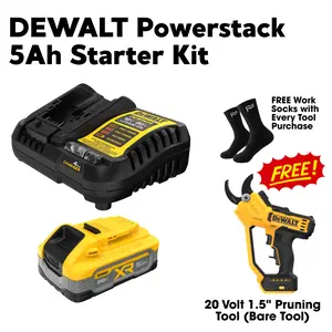Dewalt Powerstack 5Ah Starter Kit with 20 Volt 1.5" Pruning Tool