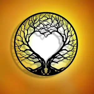 Tree Of Life Heart Shaped Wall Art, Creative Hollow Out Design Wall Decor, Removable Reusable Wall Art for Home Office Decor, Ornaments