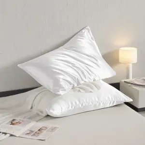 2 Glossy Satin Pillowcases, Luxurious Silky Pillow Cases with Envelope Closure, Smooth for Hair and Skin, Prevents Sleep Lines and Protects Curly & Natural Hair