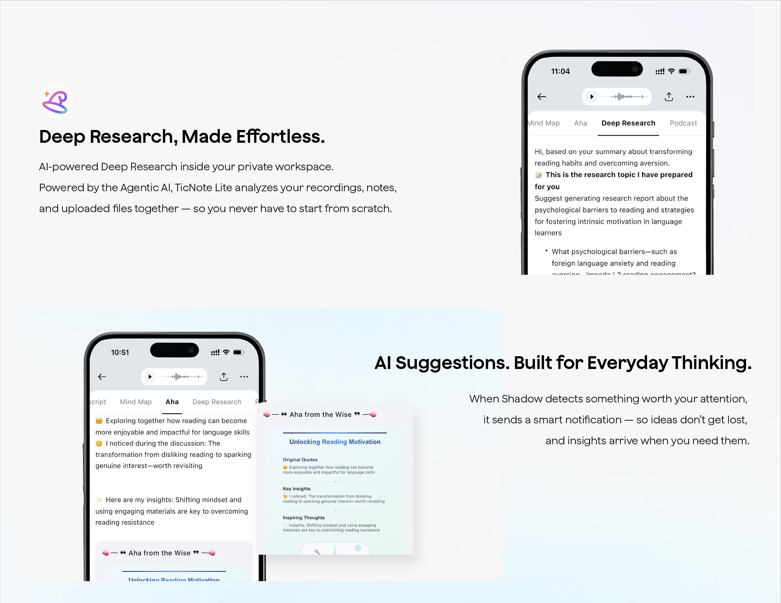[2026]New Version Mobvoi TicNote Lite AI Voice Recorder, AI Note Taking Device w/Instant Transcribe & Summarize, APP Control, Support 120+ Languages, AI Recorder w/Display for Meeting, Calls,Travels, Remote Work and Immigrantion Situation