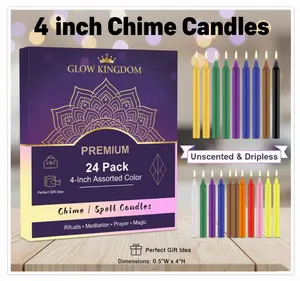 24 Pack 4-Inch Spell Chime Candles – MultiColor Mini Taper Candles for Rituals, Meditation, Prayer, Witchcraft, Wiccan Altar & Magic Decor – Unscented Dripless Paraffin Wax Candles with Cotton Wicks – Long Burning Spell Candle Set