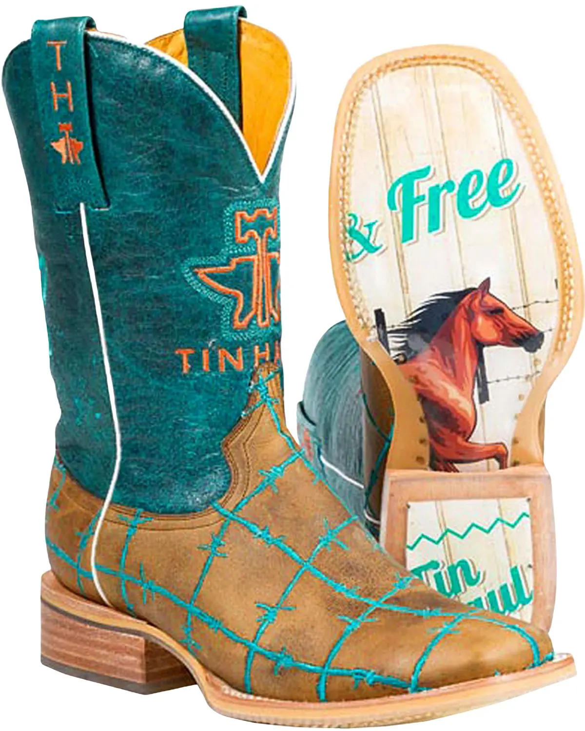 Tin Haul Women's Women'S Wild And Free Western Boot Broad Square Toe - 14-021-0007-0191 Ta