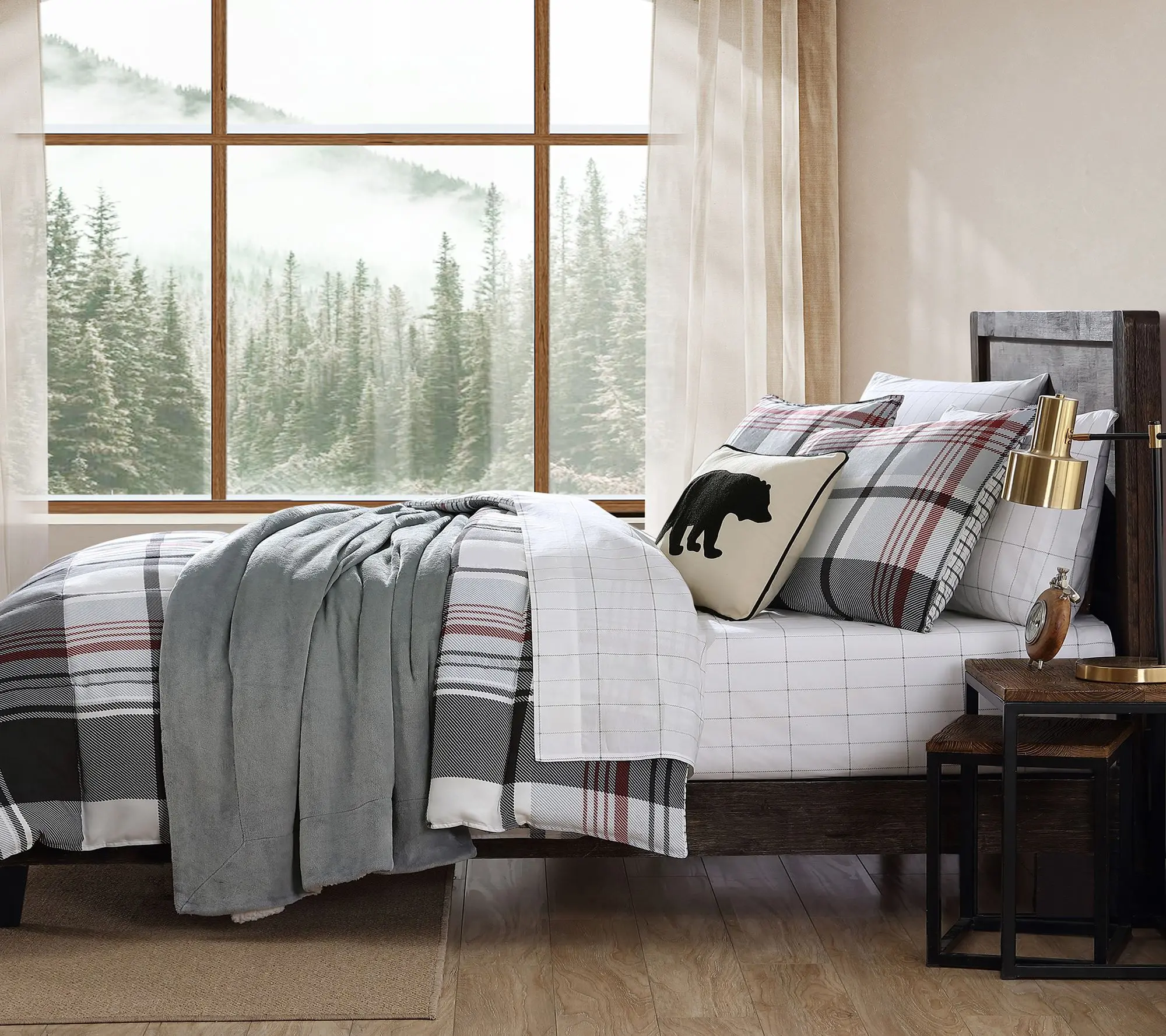 Eddie Bauer Normandy Plaid Red Full/Queen Comforter Set