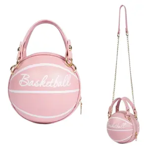 Basketball crossbody bag- cowhide leather Y2K shoulder chain/strap