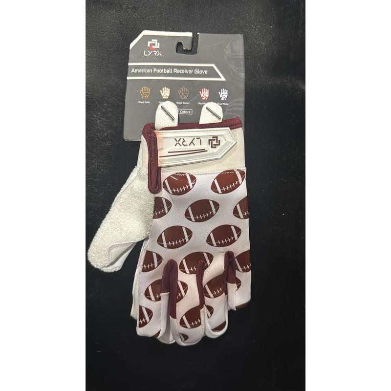 Kids Football Receiver Gloves – Sticky Grip Youth Sports Gloves for Boys & Girls, Comfortable Stretch Fit, Size L (6.5")