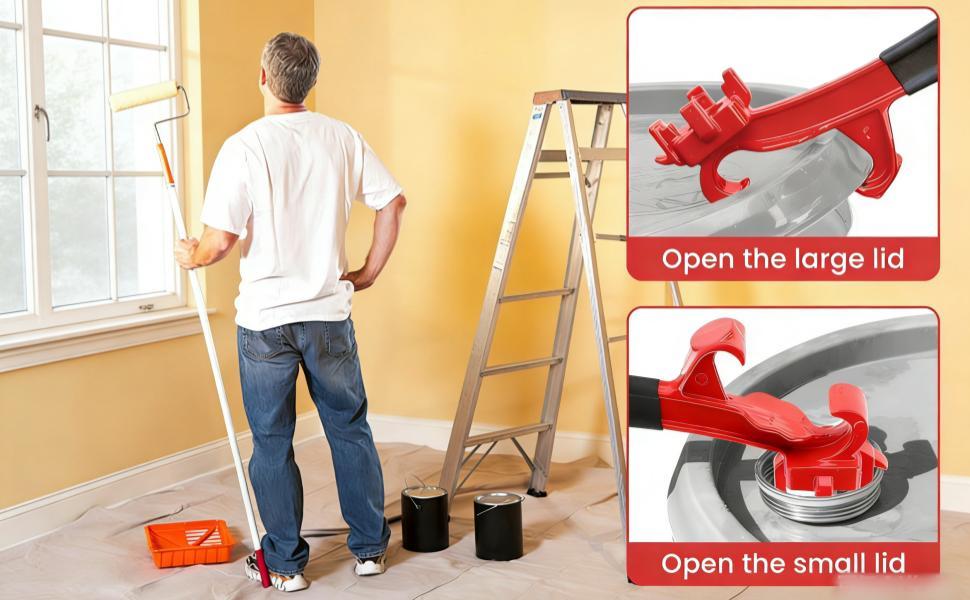 3-in-1 Aluminum Drum Bung Wrench & Bucket Opener Tool, Heavy Duty Lid Remover for 5-55 Gallon Barrels & Paint Pails, Non-Slip Ergonomic Handle for Home & Industrial Use (Black Red) 3-in-1 Aluminum Drum Bung Wrench & Bucket Opener Tool, Heavy Duty Lid Remover for 5-55 Gallon Barrels & Paint Pails, Non-Slip Ergonomic Handle for Home & Industrial Use (Black Red)