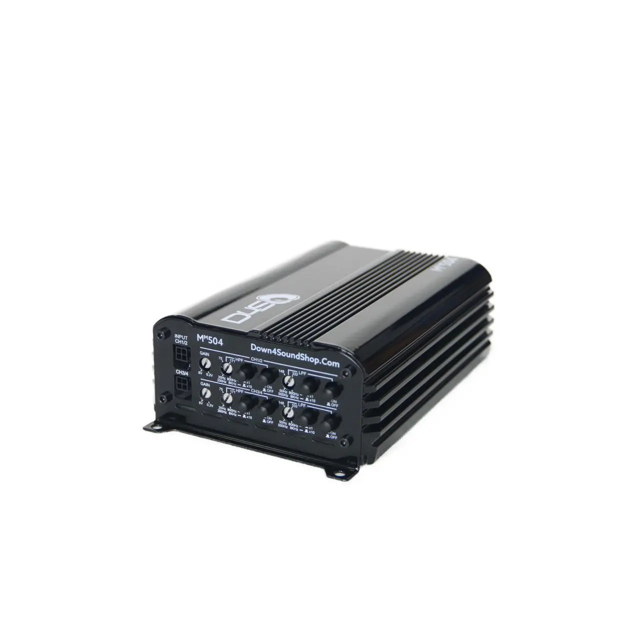 Down4Sound MM504 (MINI MAXX) 300W RMS MINI 4-Channel Amplifier Down4Sound MM504 (MINI MAXX) 300W RMS MINI 4-Channel Amplifier