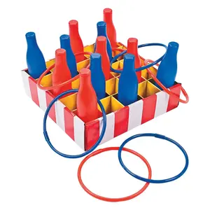 Red, White & Blue Carnival Bottle Ring Toss Game - 25 Pc.