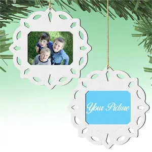 Designocracy 8141153PF-S2 5.5 x 25 in. Snowflake Christmas Picture Frame Ornaments - Set of 2