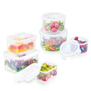Sorbus 6 Pack Nesting Plastic Food Storage Containers Stackable Meal Prep Bowls