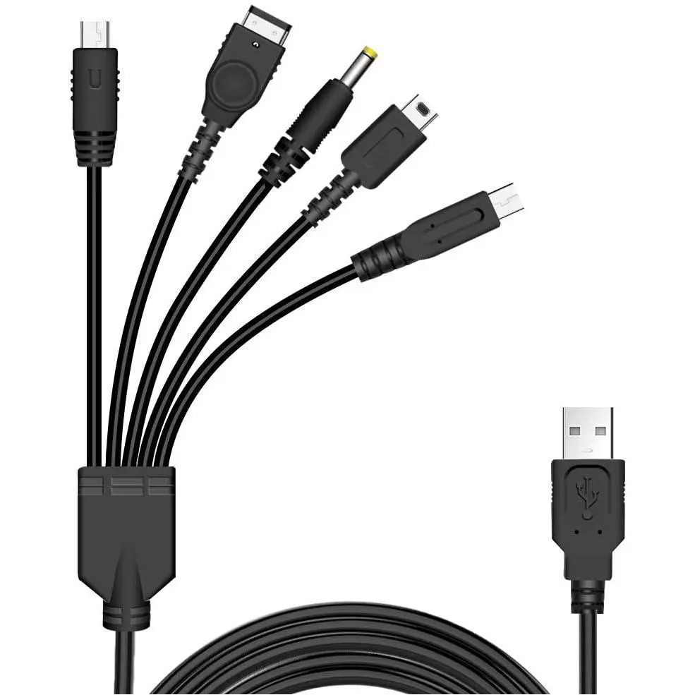 5 in 1 USB Charger for DS Lite, 3DS, DS and Gameboy Advance SP/PSP 1000/2000/3000 5 in 1 USB Charger for DS Lite, 3DS, DS and Gameboy Advance SP/PSP 1000/2000/3000