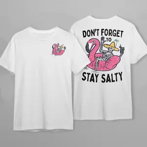 Comfort Colors® Stay Salty Tee, Salty Skeleton Shirt - Summer Casual Loose-fitting Crew Neck Cotton Tee for Women, Machine Washable, Lightweight, USA Made - Fabric, Top - Womenswear