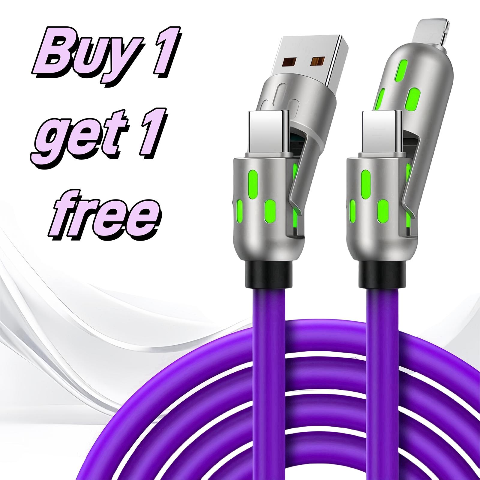 [Buy 1 Get 1 Free] 4-in-1 Multi USB Charging Cable with USB A,Type C,Lightning-MAX65W Fast Charging & Data Sync for iPho