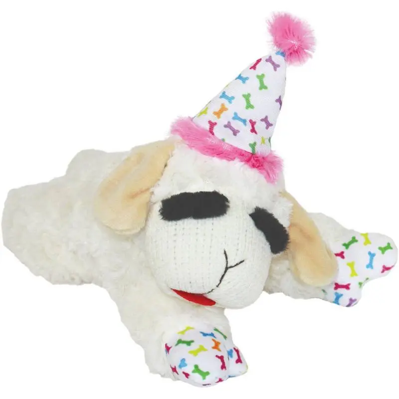 Lamb Chop w/ Birthday Hat Pink Plush Dog Toy - 10.5"