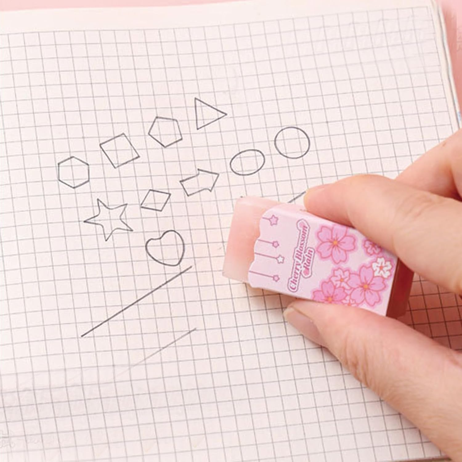 7-Piece Cute Pink Study Stationery Set — Mini Office Supplies Kit including a Ballpoint Pen, Pencil Sharpener, Highlighter, Correction Tape, Ruler, and Utility Knife — A Charming Stationery Gift Set Clip