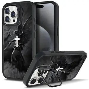 Christian Aesthetic Cross Judgement Angel Phone Case For iphone 16 15 14 13 12 PRO PLUS MAX Gift Ideas Anti-drop Cellphone Protective Shell With Ring Stand Magsafe Tough Shockproof Mobile Phone Cover