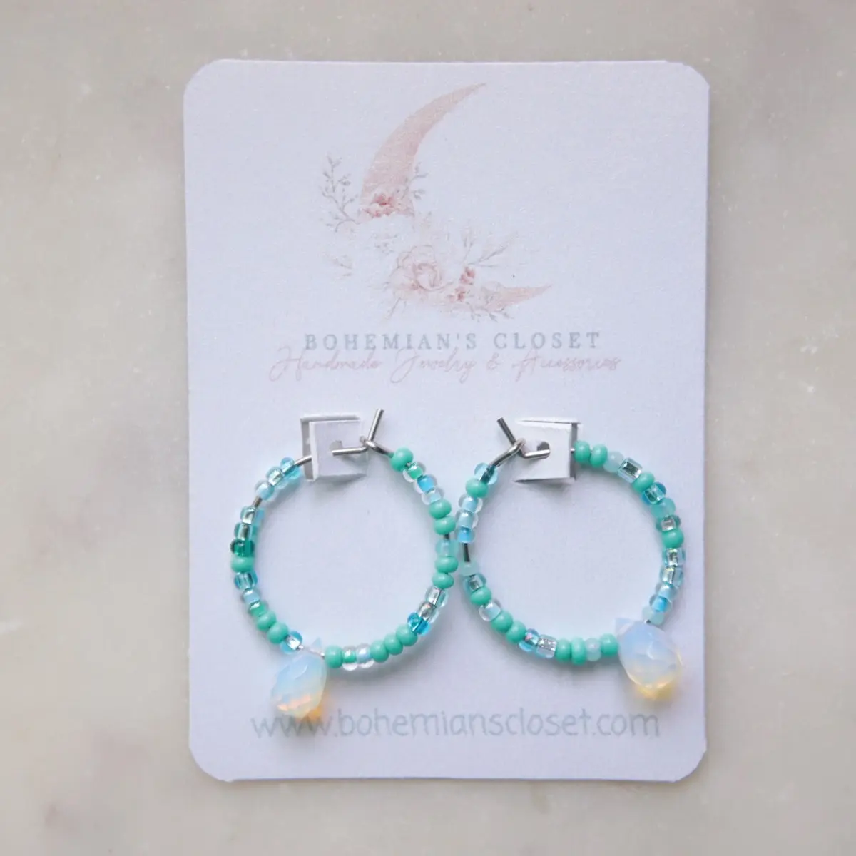 Opalite hoop earrings