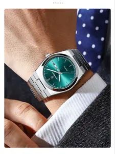 Minimalist Business Round Dial Watches for Men, Fashion Week Date Quartz Waterproof Watch for Gatherings and Daily Commute, Trendy Versatile Gift Watch with Packaging, Modern Casual Watches