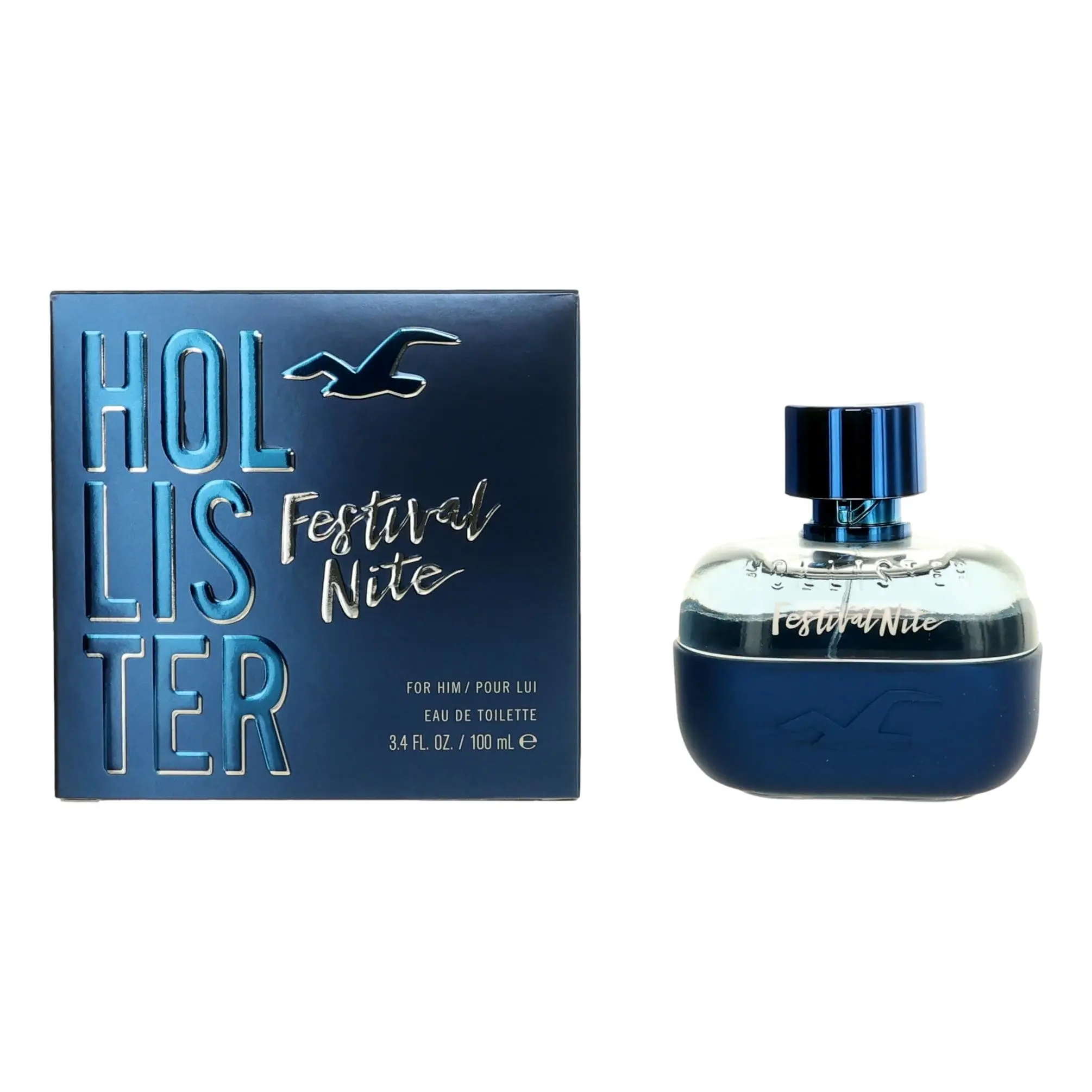 Men's Festival Nite by Hollister 3.4oz EDT Spray - Spicy Blend Fragrance with Citrus, Ginger, Mandarin Leaf Notes