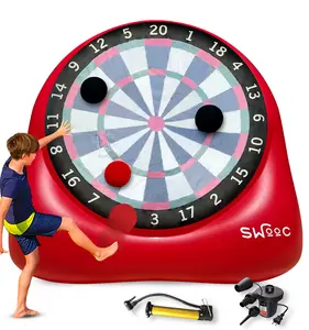 SWOOC Games - Giant Kick Darts (Over 6ft Tall) w/ 15+ Games Included - Jumbo Soccer Darts w/ Air Pump - Big Inflatable Games - Carnival Games - Giant Outdoor Games & Activities - Giant Yard Games - Extra Large Yard Games - Kickball Set - Family Lawn Darts