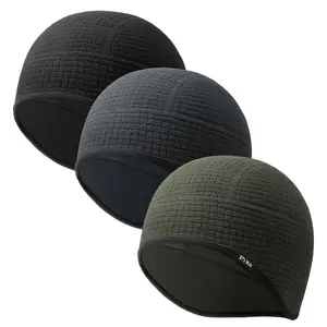 Winter Thermal Helmet Liner Skull Cap, Sports Hat, Reversible plaid Lined War Cycling Cap Ski Beanie for Men Women