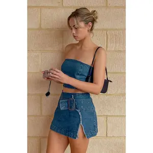 Elouise Buckle Denim Mini Skirt