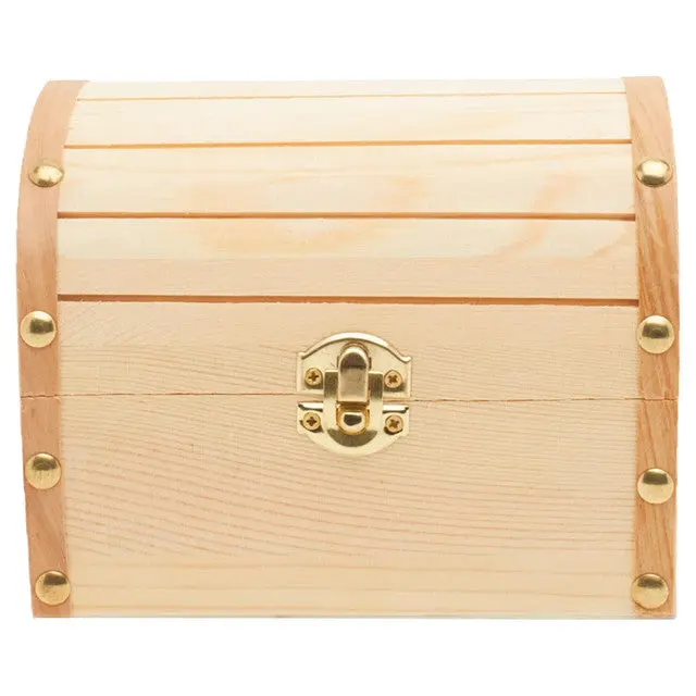 Wooden Treasure Chest, 6" x 4.5"